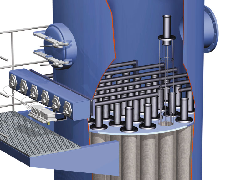 Nahansicht der Jetpulse Filtertechnik eines Rundfilters